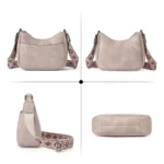 Beige PU Leather Sling Bag - Angle 2