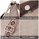 Beige PU Leather Sling Bag - Angle 4