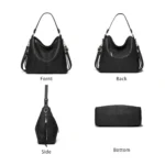 Generic Women's PU Leather Zipper Handbag (Black) - Image 3