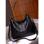 Generic Women's PU Leather Zipper Handbag (Black) - Image 2