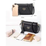 Generic Women's PU Leather Zipper Sling Bag (Black) - Image 3