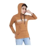 Generic Boy's Cotton Printeded Hooded Neck Hoodies (Brown) - Image 4