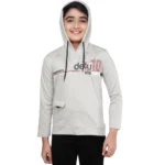 Grey Cotton Printed Hoodie for Boys