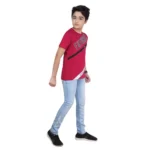 Generic Boy's Cotton Grapic Printed Round Neck T-Shirt (Marron) - Image 3