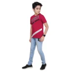 Generic Boy's Cotton Grapic Printed Round Neck T-Shirt (Marron) - Image 5