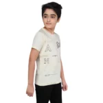 Generic Boy's Cotton Grapic Printed Round Neck T-Shirt (Beige ) - Image 3