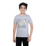 Boy's Grey Melange Cotton T-Shirt