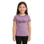 Girl's Lavender Cotton Printed T-Shirt