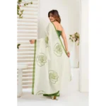 Generic Women's Faux_Linen Printed Ready-to-Wear Saree With Unstitched Blouse 5.5 Mtr (White) - Image 4