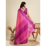 Generic Women's Raw_Silk Woven Saree With Unstitched Blouse 5.5Mtr (Pink) - Image 3