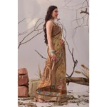 Printed Faux Linen Saree