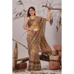 Printed Faux Linen Saree