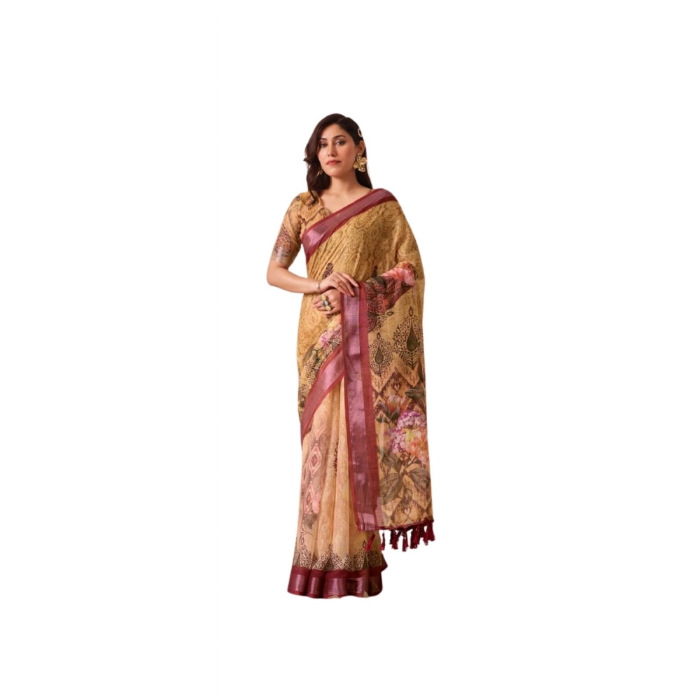 PID-64328-Women-s-Faux-Linen-Printed-Saree-With-Unstitched-Blouse-5-5-Mtr-Mustard-1-1000x1000-1.webp Mustard Faux Linen Printed Saree for Women