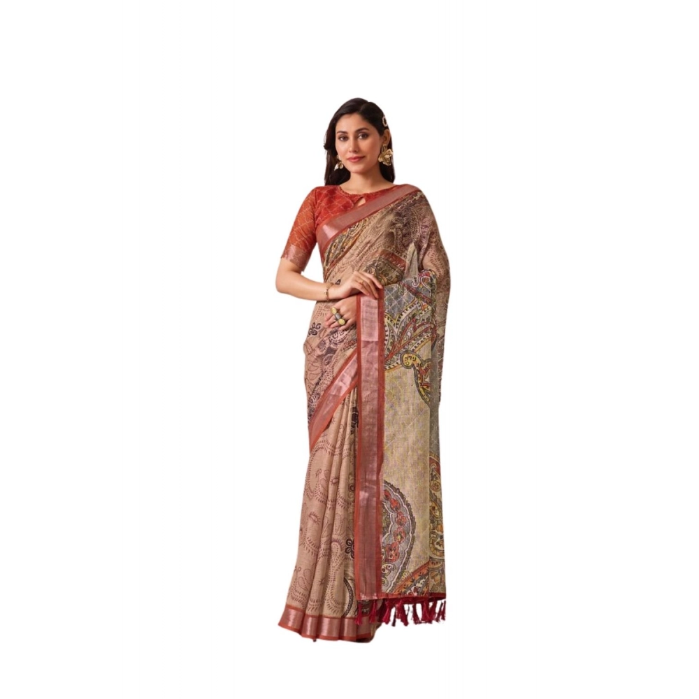 PID-64331-Women-s-Faux-Linen-Printed-Saree-With-Unstitched-Blouse-5-5-Mtr-Light-Beige-1-1000x1000-1.webp Light Beige Faux Linen Printed Saree for Women