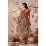 Generic Women's Faux_Linen Printed Saree With Unstitched Blouse 5.5Mtr (Light_Beige) - Image 2