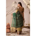 Generic Women's Faux_Linen Printed Saree With Unstitched Blouse 5.5Mtr (Mustard) - Image 2