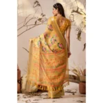 printed linen saree online