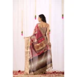 Generic Women's Faux_Silk Printed Saree With Unstitched Blouse 5.5Mtr (Beige) - Image 2