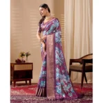 Printed Faux Silk Saree - Angle 4