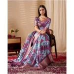 Printed Faux Silk Saree - Angle 3