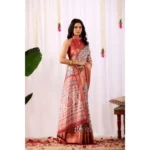 buy printed faux silk saree