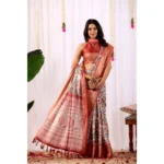 buy printed faux silk saree
