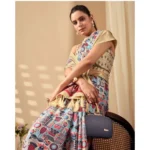 Generic Women's Faux_Banarasi_Silk Printed Saree With Unstitched Blouse 5.5Mtr (Multicolor) - Image 3