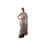 Silver Faux Art Silk Printed Saree for Women