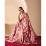 Generic Women's Faux_Silk Woven Saree With Unstitched Blouse 5.5Mtr (Pink) - Image 3