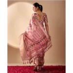 Generic Women's Faux_Silk Woven Saree With Unstitched Blouse 5.5Mtr (Pink) - Image 2