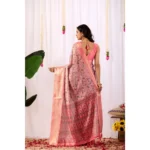 Generic Women's Faux_Silk Printed Saree With Unstitched Blouse 5.5Mtr (Light_Pink) - Image 2