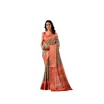 Green Faux Silk Woven Saree for Women