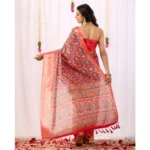 Generic Women's Faux_Patola Woven Saree With Unstitched Blouse 5.5Mtr (Red) - Image 2