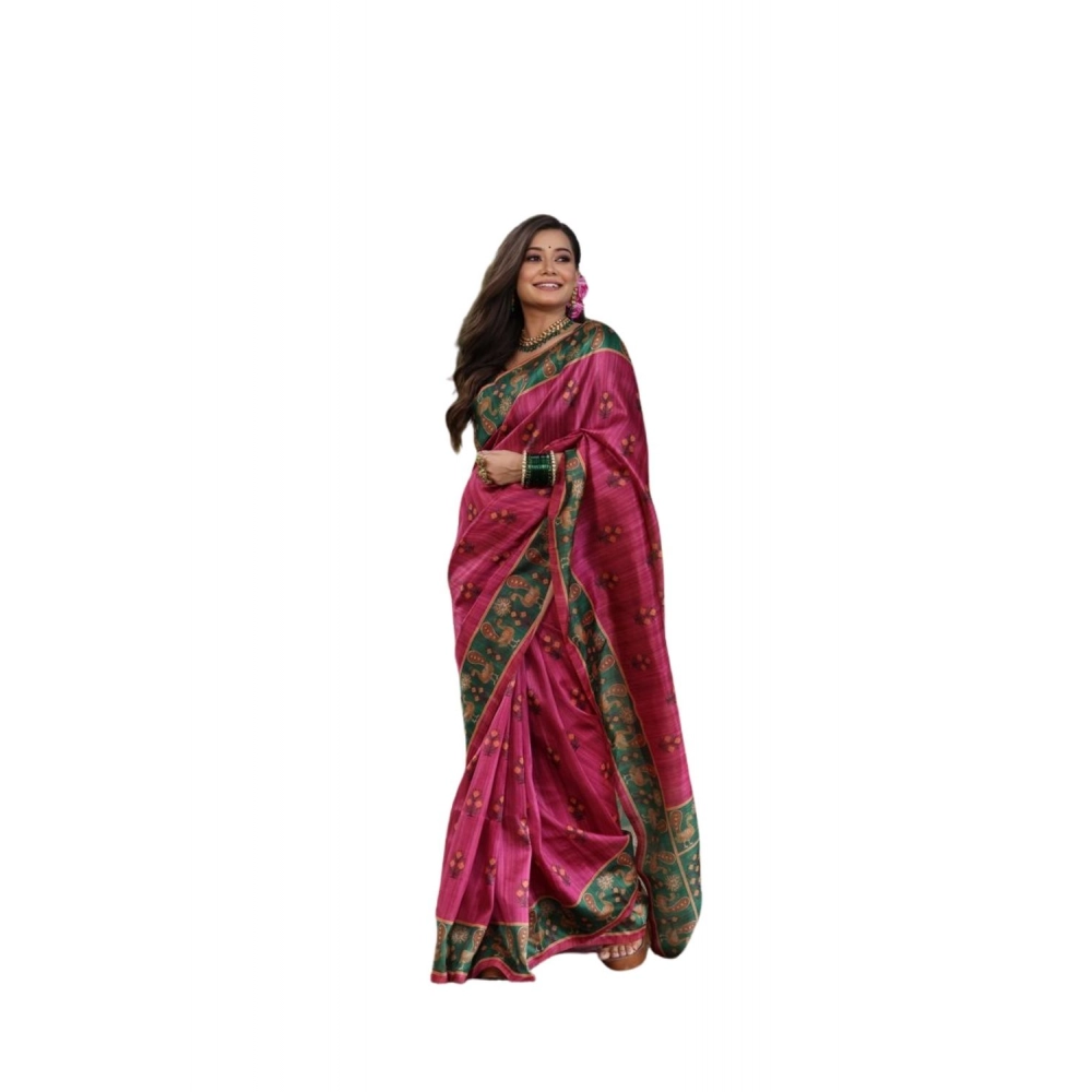 PID-64407-Women-s-Faux-Tussar-Silk-Printed-Saree-With-Unstitched-Blouse-5-5-Mtr-Pink-1-1000x1000-1.webp Pink Faux Tussar Silk Printed Saree for Women