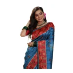 Blue Faux Tussar Silk Printed Saree for Women
