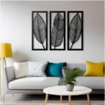 Generic Wooden 3 Pieces Leaf Wall Art Panel Frame for Home Decor - Image 2