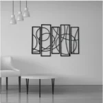 Generic Wooden 5-Piece Wall Art Panel Frame – Elegant Black Abstract Design - Image 2