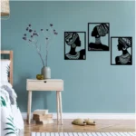 Generic African Elegance Wooden Wall Decor – Set of 3 Panels (Black) - Image 2