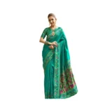 Green Silk Blend Woven Saree for Women