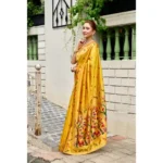 Generic Women's Silk Blend Woven Saree With Unstitched Blouse 5.5 Mtr (Mustard) - Image 4