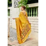 Generic Women's Silk Blend Woven Saree With Unstitched Blouse 5.5 Mtr (Mustard) - Image 3