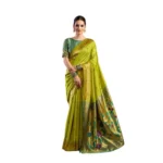 Light Green Silk Blend Woven Saree for Women