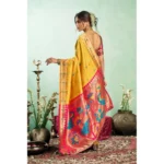 Generic Women's Silk Blend Woven Saree With Unstitched Blouse 5.5 Mtr (Mustard) - Image 4