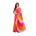 Multicolor Linen Cotton Printed Saree for Women