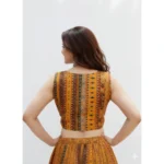 Generic Women's Cambric Cotton V Neck Padded Blouse (Mustard, 38 Ready Size (Self-Alterable 36–40) - Image 4