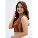 Generic Women's Cambric Cotton V Neck Padded Blouse (Red, 38 Ready Size (Self-Alterable 36–40) - Image 2