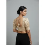 Generic Women's Erode Silk V Neck Padded Blouse (Beige, 38 Ready Size (Self-Alterable 36–40) - Image 4