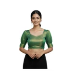 Green Erode Silk Padded Blouse