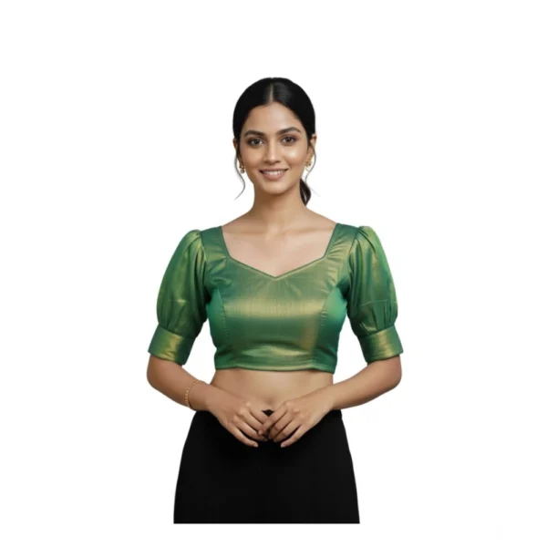 Green Erode Silk Padded Blouse