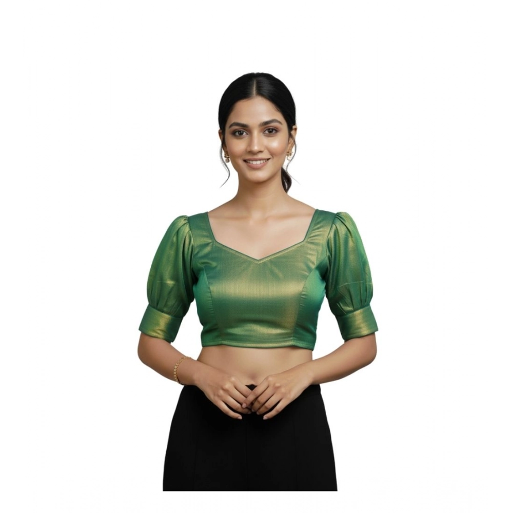 Green Erode Silk Padded Blouse